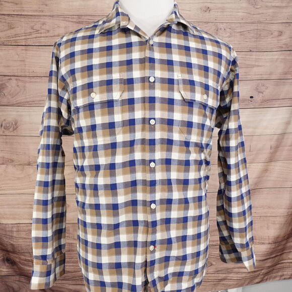 DANIEL CREMIEUX CLASSICS LONG SLEEVE CHECK BUTTON DOWN SHIRT MENS SIZE L LARGE - Picture 3 of 7